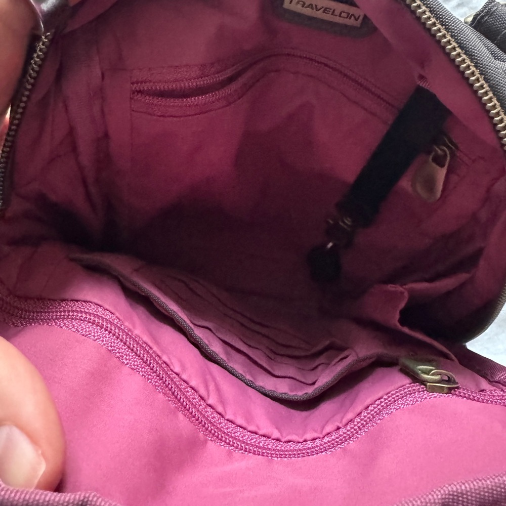 Travelon Brown Crossbody Antitheft Travel Bag - Picture 5 of 5